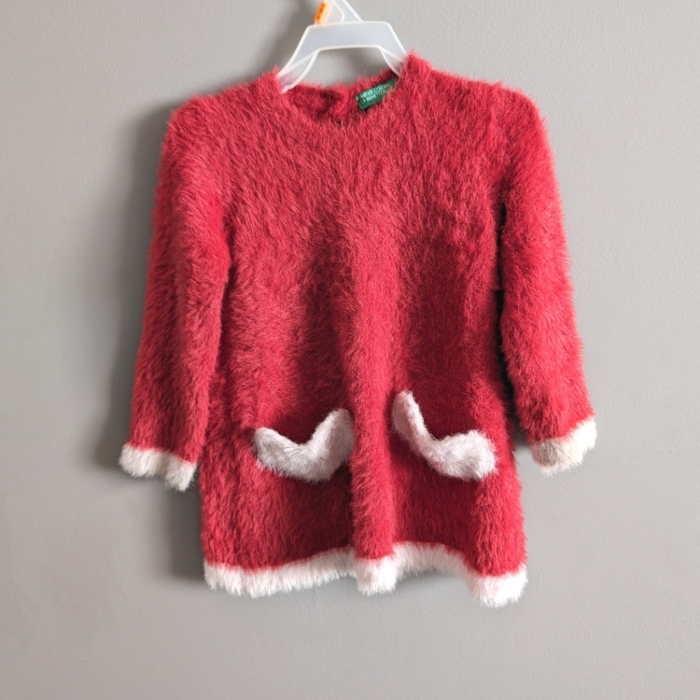 United Colors of Benetton Toddler soft red Christmas dress